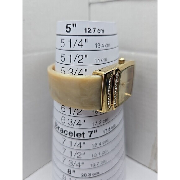 Caravelle by Bulova Crystal Bangle Watch Champagne Dial New Battery Quartz main image 10